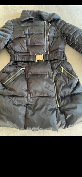 Chaqueta Morgan Negra Acolchada Cinturón