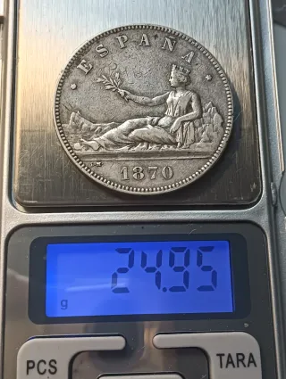 Moneda 5 Pesetas Plata 1870