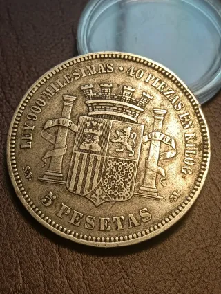 Moneda 5 Pesetas Plata 1870