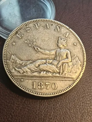 Moneda 5 Pesetas Plata 1870