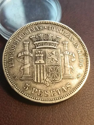Moneda 5 Pesetas Plata 1870