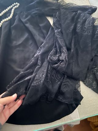 Vestido de mantilla niña negro talla 5 shein