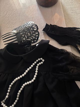 Vestido de mantilla niña negro talla 5 shein