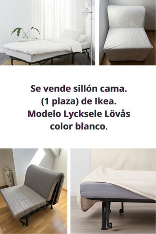 Sillón cama tela blanco