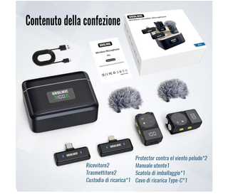 Kit Microfoni Lavalier Wireless Android ios