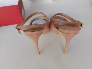 Sandalias tacón alto mujer rosa