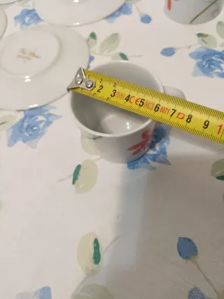 Set 4 Tazzine Caffè Con Piattini Porcellana