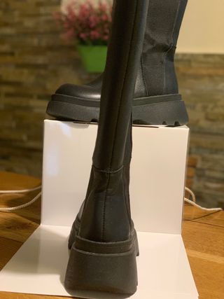 Stivali ecopelle zeppa neri taglia 38