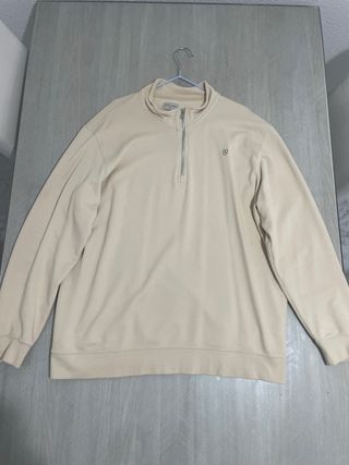Sudadera Alvaro Moreno Beige Media Cremallera