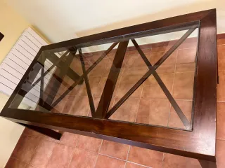 Mesa Comedor Cristal y Madera 180x90