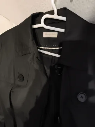 Gabardina Massimo Dutti Mujer Negra.