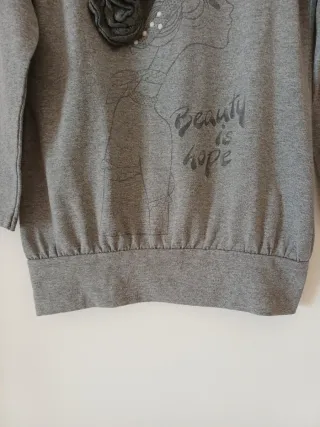 Maglia bambina stampa fiori e profilo