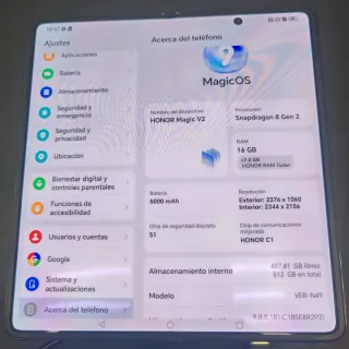 Plegable HONOR MAGIC V2 16/512GB como nuevo