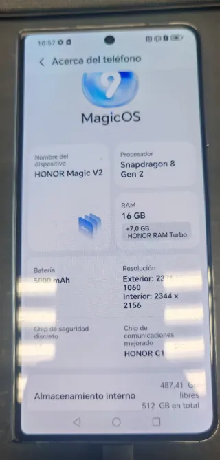 Plegable HONOR MAGIC V2 16/512GB como nuevo
