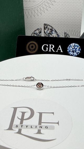 Collana punto luce Diamante Moissanite Argento