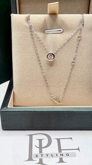 Collana punto luce Diamante Moissanite Argento