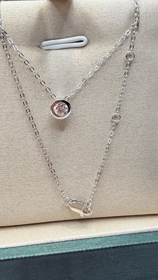 Collana punto luce Diamante Moissanite Argento