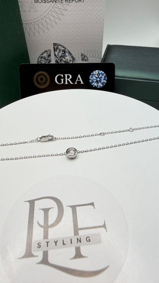 Collana punto luce Diamante Moissanite Argento