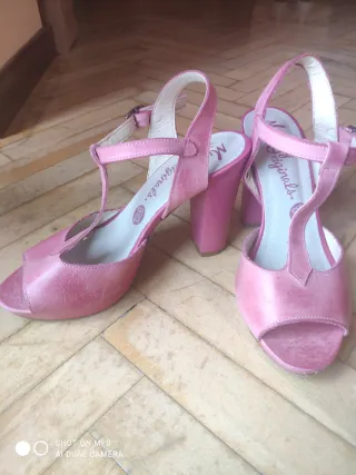 Sandalias Mustang Originales Rosas Tacon