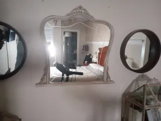 Espejo de pared restaurado madera