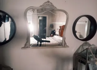 Espejo de pared restaurado madera