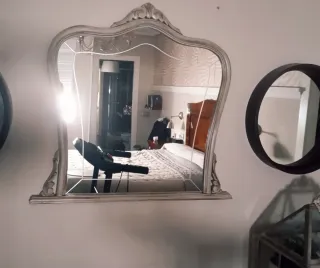 Espejo de pared restaurado madera