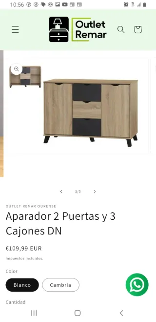 Aparador 2 Puertas y 3 Cajones DN