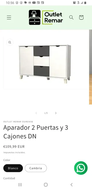 Aparador 2 Puertas y 3 Cajones DN