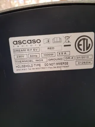 Cafetera Ascaso Dream Roja (thermoblock obstruido)