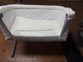 Cuna colecho blanca y gris DON ALGODON