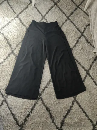 Pantalón ancho negro mujer