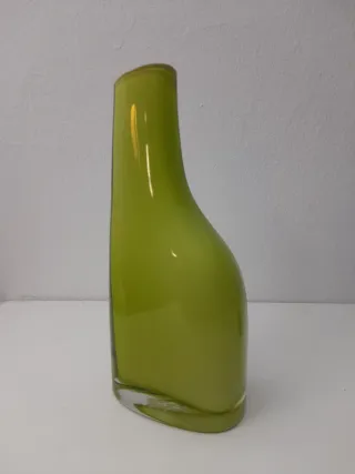 Jarrón de cristal verde y amarillo Ikea