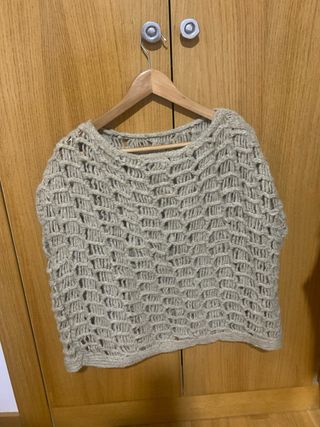 Chaleco Zara punto beige talla M
