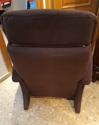 2 Sillones relax manual tela marrón