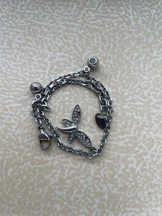 Pulsera Lotus Mariposa Brillante Plata