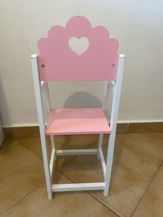 Trona para muñecos rosa y blanco