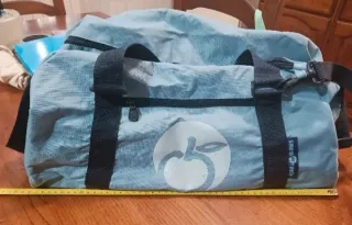 Borsa palestra azzurra con tasca portaoggetti