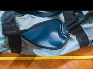 Borsa palestra azzurra con tasca portaoggetti