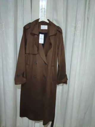 Gabardina marrón talla S