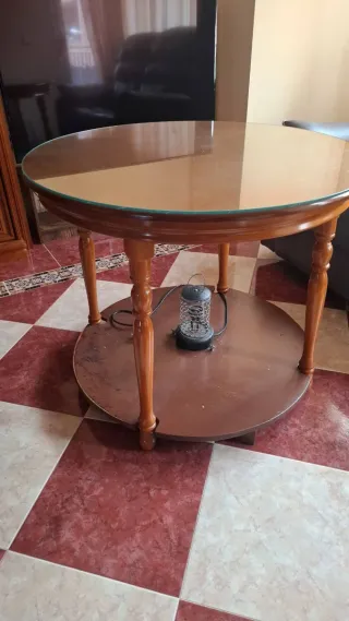 Mesa redonda madera 4 patas