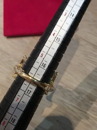 Anillo Lujo Cóctel Oro y Verde