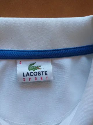 Polo Lacoste Blanco y Azul