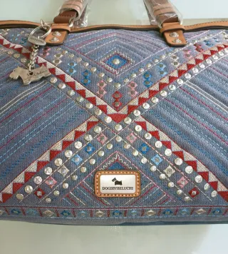 Bolso Tote Dogsbybeluchi Azul Multicolor