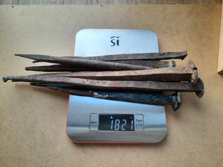 7 Clavos forja antiguos grandes entre 23-32 cm