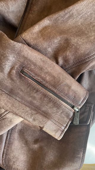 Chaqueta de piel Scalpers marrón