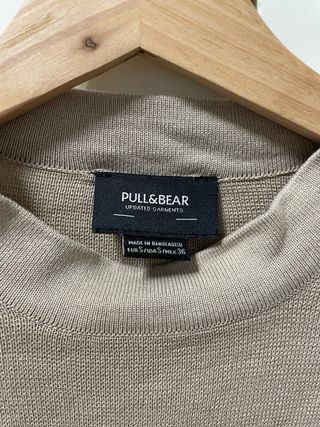 Camiseta Pull&Bear Hilo Beige Hombre