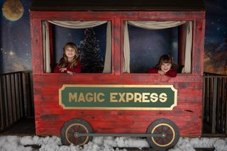 Decorado de navidad vagón de tren