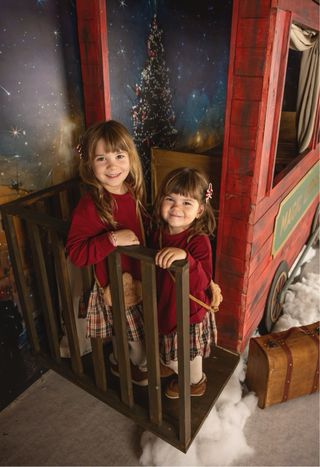 Decorado de navidad vagón de tren