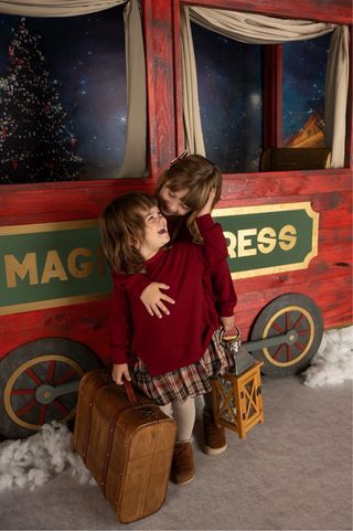 Decorado de navidad vagón de tren