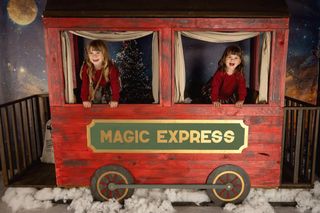 Decorado de navidad vagón de tren